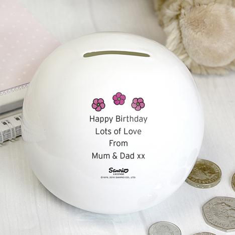 Personalised Hello Kitty Floral Money Box Extra Image 2